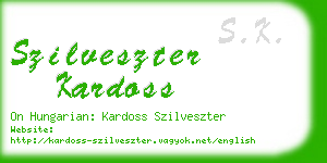 szilveszter kardoss business card